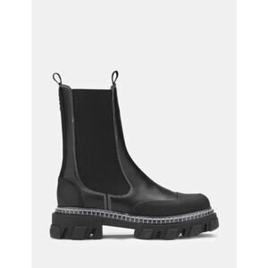 GANNI Cleated Mid Chelsea Boots Black - 37/US 7